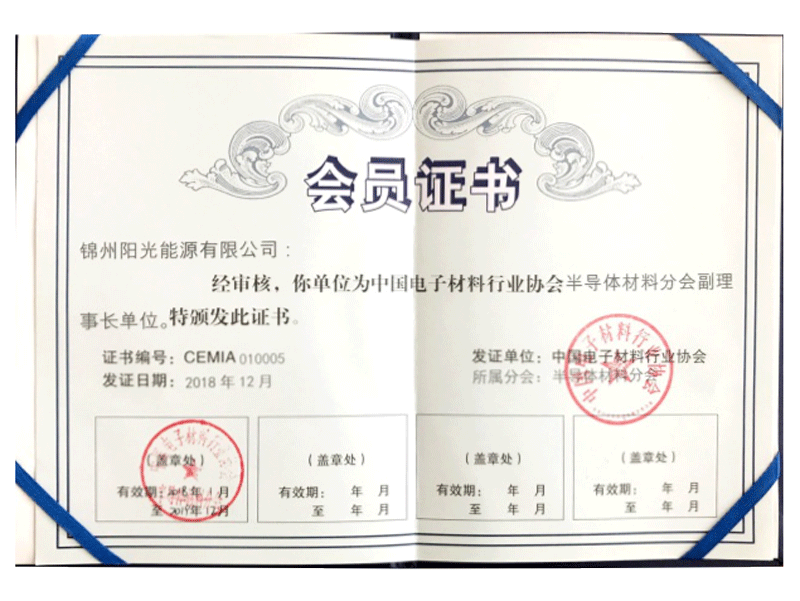 中國電子材料行業協會半導體材料分會副理事長單位