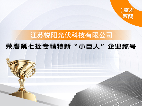 高光時刻 | 陽光能源悅陽基地榮獲國家級榮譽 專精特新“小巨人”企業稱號